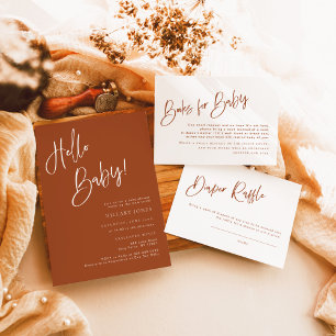 Terracotta Bohemian Baby Shower Invitation