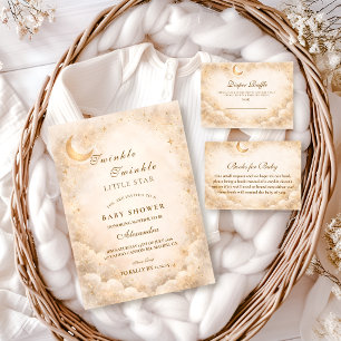 Celestial Ivory Gold Baby Shower Napkin