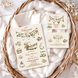 Little Fisherman Fishing Baby Shower Invitation