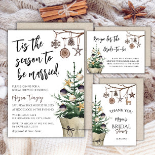 Tis the Season To Be Married   Boho Bridal Shower Invitation
