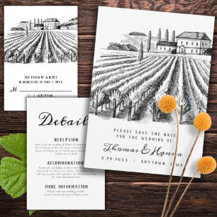 Vineyard Winery Theme Wedding Save The Date