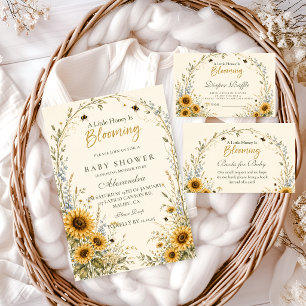 Custom Sunflower Honey Bee Books for Baby Enclosure Card