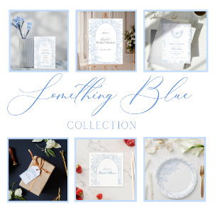 Something Blue Wildflower Bridal Shower Invitation Square Paper Coaster