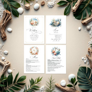 Coastal Chic Beach Wedding QR Code Invitation