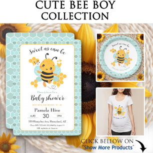 Sweet as Can Bee Baby Boy Baby Shower Favour sign