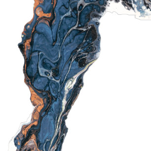 Hand Painted Blue Marble Custom Wedding Invitation