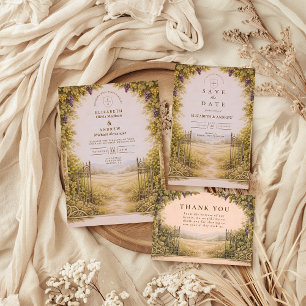 Rustic Grape Garden Countryside Wedding Invitation