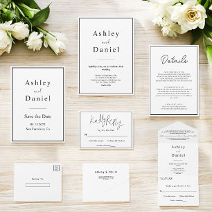 Minimal Chic Black And White Elegant Wedding Enclosure Card