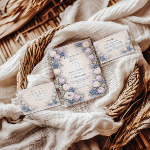 Soft Blue Berry Botanicals Bridal Shower Invitation