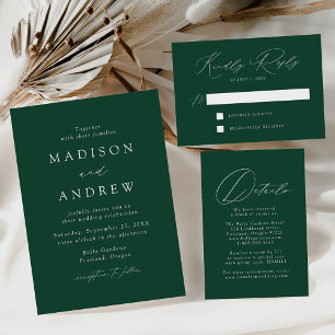 Modern Elegant Green We Do Wedding Invitation