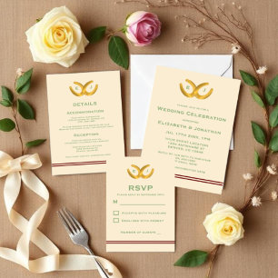 Western Horseshoes Wedding RSVP Card