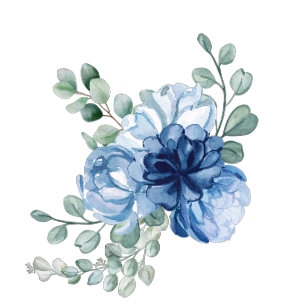Dusty Blue Floral Watercolor Wedding Favour Box