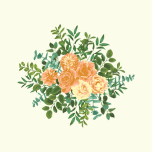 Peach Ivory Wedding Vintage Rose Invitation