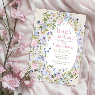 Baby in bloom pink purple blue boho Wildflowers Tapestry
