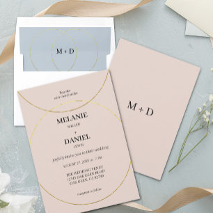 Minimalist Rings Wedding All In One Invitation