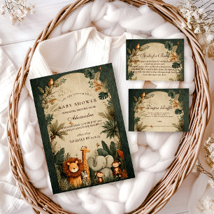 Natural Safari Leaves Baby Shower Invitation