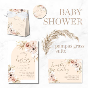 Pampas Grass Boho Bohemian Baby Shower Thank You Classic Round Sticker