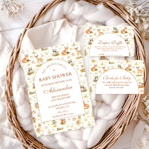 Woodland Forest Animals Diapper Raffle Enclosure Card