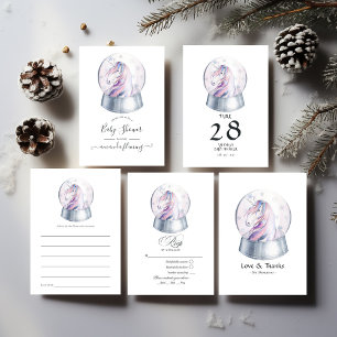 Watercolor Glitter Unicorn Christmas Baby Shower Advice Card