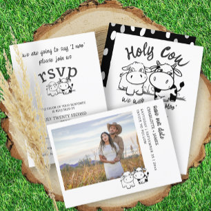 We Will Say I Moo Cow Themed Wedding Self-inking Stamp