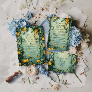 Citrus Garden Botanical Wedding Invitation
