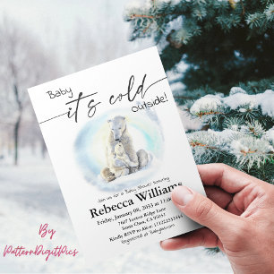 Polar Bear Winter Baby Shower Cold Outside Jigsaw Puzzle