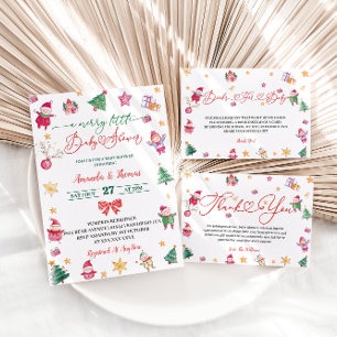 Santa Baby Diaper Raffle Baby Shower Enclosure Card