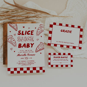 Modern Italian Red Chequered Grazie Thank You Card