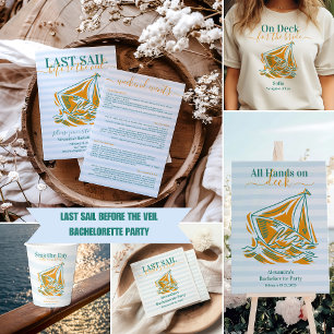 Last Sail Before the Veil Bachelorette Party  Classic Round Sticker