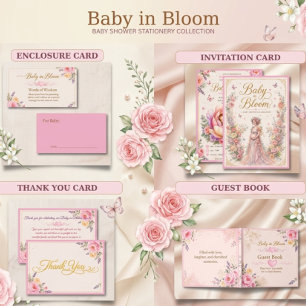 Thank you card for baby in bloom baby shower