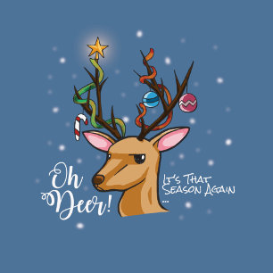 OH DEER   Funny Christmas Pun Holiday Card