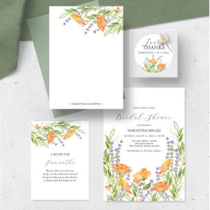 Cooking Recipe Cards Watercolor Wildflowers