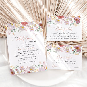Colorful Flowers, Wildflowers, Boho, Baby Shower Invitation