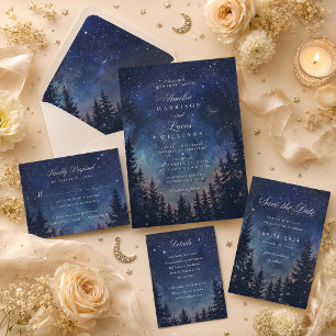 Starry Night Celestial Wedding Address Label