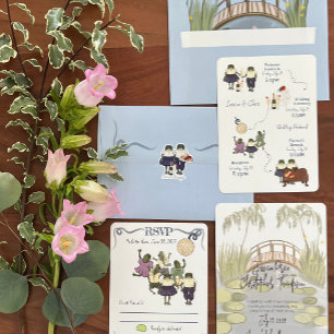 Illustrated Frogs RSVP Card