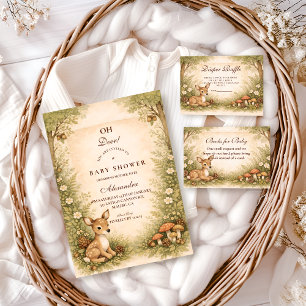 Storybook Deer Baby Diapper Raffle Enclosure Card