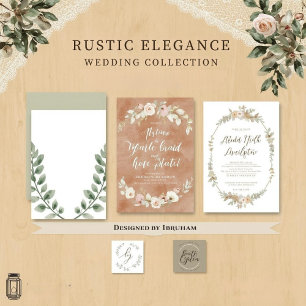 Rustic Floral Wedding Envelope – Earthy Elegance