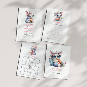 Some Bunny Is on the Way Baby Shower Bingo Game Invitation
