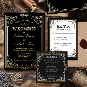 Vintage Deco Art Elegant White & Silver Wedding
