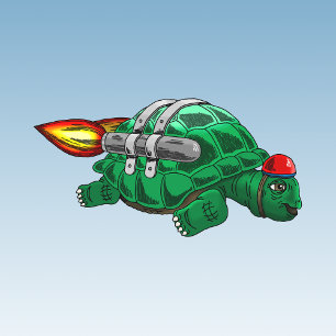 Rocket Turtle Birthday Invitation