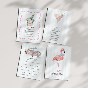 Palm Beach Flamingo Preppy Bachelorette Photo Thank You Card