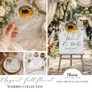 Elegant Fall Floral Wedding Napkin