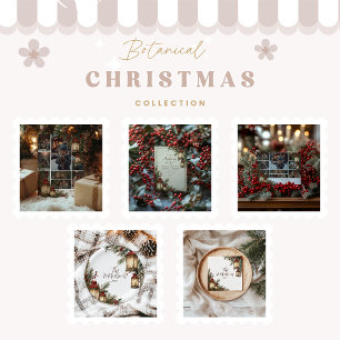 Rustic Lantern Christmas Party Paper Plate