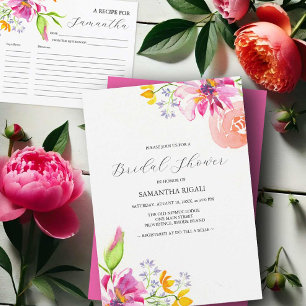 Cooking Recipe Cards Watercolor Florals