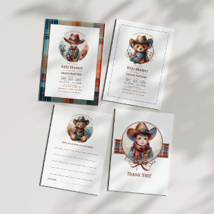 Mocha Mousse Rustic Western Cowboy Baby Shower Invitation
