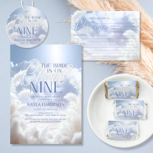 Modern On Cloud Nine 9 Bridal Shower RECIPE CARDS