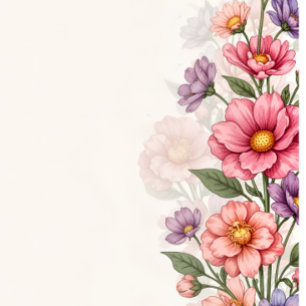 Elegant Pink Floral Recipe Request Enclosure Card