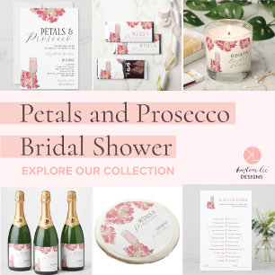 Petals & Prosecco Bridal Shower Floral Pink Chic Invitation