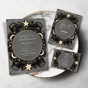 Celestial Mystical Moon Starry Night Boho Wedding Save The Date