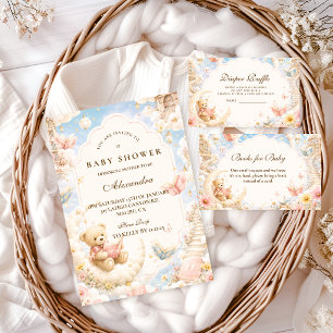 Enchanted Bear Clouds Baby Shower Invitation